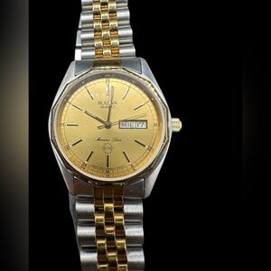 Bulova Two-Tone Marine Star Gold Dial Stainless Steel Bracelet Watch